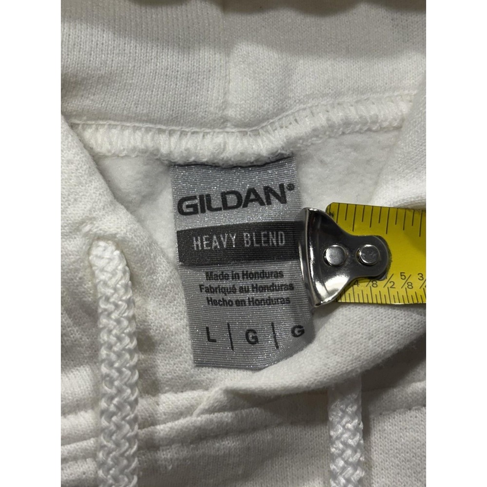 Gildan Hoodie Mens Large White El Dak Cowboy Graphic Fleece Pullover Football - Picture 4 of 11